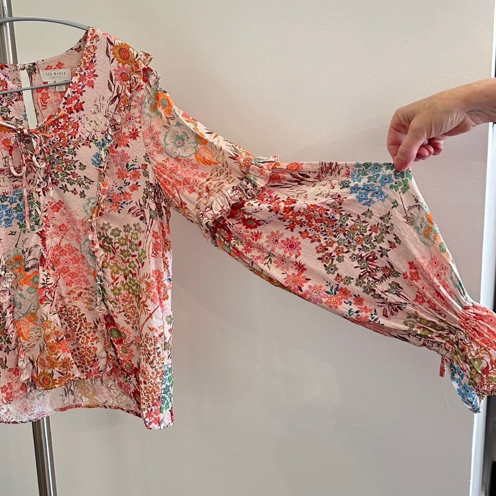 Ted Baker floral boho chic blouse, Ted Baker size 2 - Picture 9 of 9